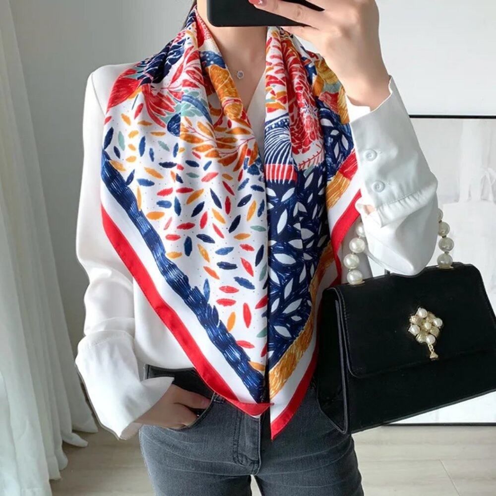 2/$30 NEW Colorful Painted Nature Printed Silky Fashion Scarf